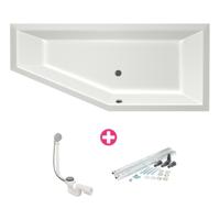 MegaBath Hoekbad Society 160 160X90X50 cm Rechts/Links Gebroken Wit - Rechts - thumbnail