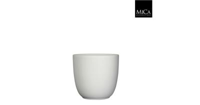 Mica Decorations tusca pot mat wit 20x23cm Mica Decorations tusca pot mat wit 20x23cm