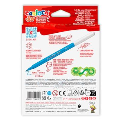 Carioca viltstift Superwashable Joy, 12 stiften in een kartonnen etui Carioca viltstift Superwashable Joy, 12 stiften in een kartonnen etui