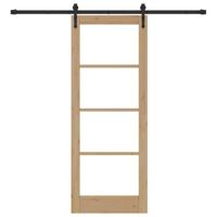 Schuifdeur met Bevestigingsset 78x202 cm van Massief Vurenhout - thumbnail