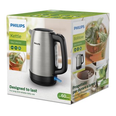 Waterkoker Philips HD9350/90 Zwart Roestvrij staal Polypropyleen 2200 W 1,7 L - thumbnail