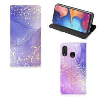 Bookcase voor Samsung Galaxy A20e Watercolor Paars - thumbnail