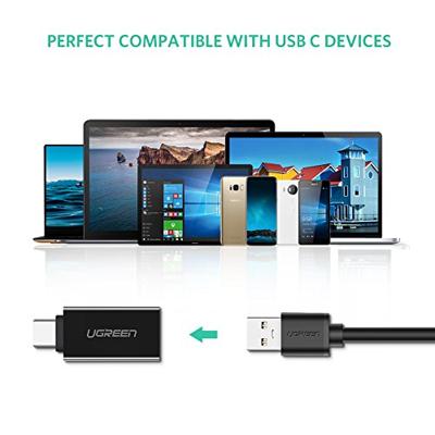 UGREEN 20808 USB-kabel USB 3.2 Gen1 (USB 3.0 / USB 3.1 Gen1) USB-C stekker, USB-A bus Zwart