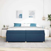 Bedframe met matras Anders Blauw 200 x 200 cm Stof - thumbnail