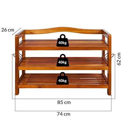 Monzana Schoenrekje - 3-laags - Hardhout - Acacia Monzana Schoenrekje - 3-laags - Hardhout - Acacia