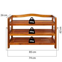 Monzana Schoenrekje - 3-laags - Hardhout - Acacia - thumbnail
