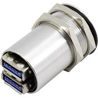 TRU Components 92007P28 USB A dubbele inbouwbus 3.0 USB-14-BK 1408769 Inhoud: 1 st - thumbnail