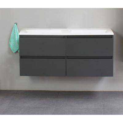 On-Line Onderkast - 120 cm - Voorgemonteerd - Acryl Wastafel - Kraangat naar Keuze - Mat Antraciet