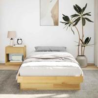Bedframe zonder matras 75x190 cm massief hout eiken - thumbnail