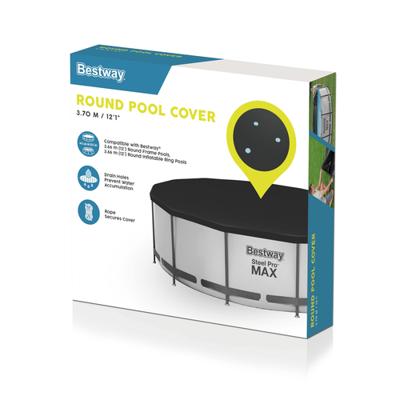 Zwembadafdekking Bestway Zwart Ø 370 cm - thumbnail