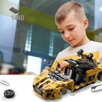 Audi R8 Spyder 1:14 bouwstenen/bouwset - Geel - thumbnail