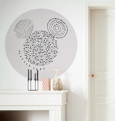 Komar Into Adventure; Komar Dots Behangcirkel Disney - Mickey Mouse - Stipple Art - DD1-040