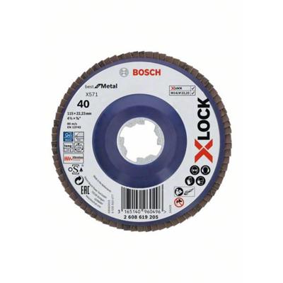 Bosch Accessoires X-LOCK Lamellenschijf Best for Metal recht, kunststof, Ø115mm, G 40, X571 - 1 stuk(s) - 2608619205