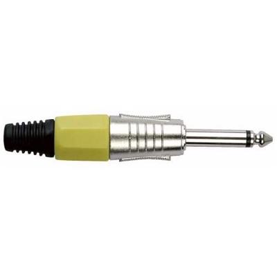 DAP 6,3mm Jackplug mono zilver met geel eindkapje DAP 6,3mm Jackplug mono zilver met geel eindkapje