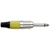 DAP 6,3mm Jackplug mono zilver met geel eindkapje - thumbnail