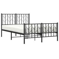 Bedframe met hoofd- en voeteneinde metaal zwart 120x190 cm - thumbnail