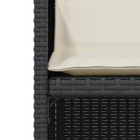 3-delige Bistroset met kussens poly rattan zwart - thumbnail