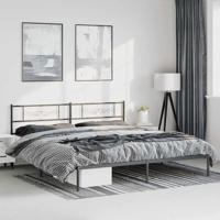 Bedframe met hoofdbord metaal zwart 183x213 cm - thumbnail