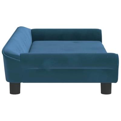 Hondenmand 100x50x21 cm fluweel blauw