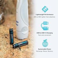 Pale Blue Li-Ion Rechargeabl AAA Battery 4 pack of AAA with 4x1 charging cable - thumbnail