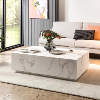 Artistiq Salontafel 'Marlenne' Marmerlook, 120 x 75cm, kleur Wit Artistiq Salontafel 'Marlenne' Marmerlook, 120 x 75cm, kleur Wit
