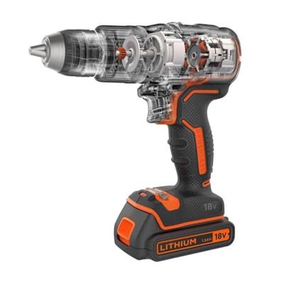 BLACK+DECKER BCD383D2XK 18V 2x2.0Ah Schroefklopboormachine in koffer - BCD383D2XK-QW BLACK+DECKER BCD383D2XK 18V 2x2.0Ah Schroefklopboormachine in koffer - BCD383D2XK-QW
