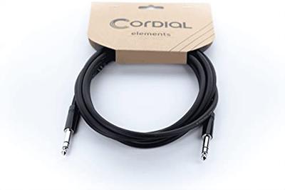 Cordial 14814 Jackplug Audio Aansluitkabel [1x Jackplug male 6,3 mm (stereo) - 1x Jackplug male 6,3 mm (stereo)] 0.50 m Zwart PVC-mantel, Verdraaid