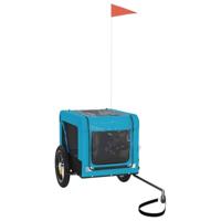 Hondenfietstrailer oxford stof en ijzer blauw en zwart - thumbnail