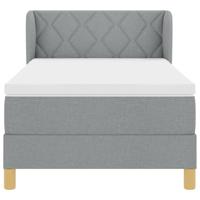 Boxspringbed met matras stof lichtgrijs 100x200 cm - thumbnail