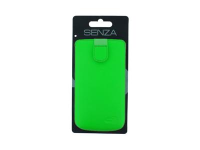Senza Leather Slide Case Neon Green Size XXL