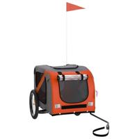 Hondenfietstrailer oxford stof en ijzer oranje en zwart - thumbnail