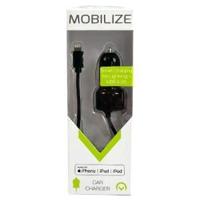 Mobilize USB autolader DUAL 4800mA + lightning kabel zwart 1m - 9540126 - thumbnail