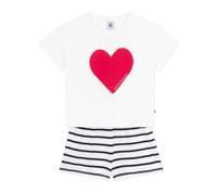 Pyjamashort voor kinderen met hartjesprint PETIT BATEAU marineblauw - thumbnail