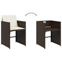 17-delige Tuinset met kussens poly rattan bruin - thumbnail