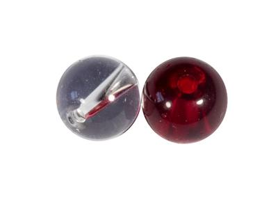 Fox Rage Strike Point 6mm Clear And Red Glass Beads 10st.