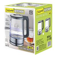 Maestro MR053 waterkoker 1,7 l 2200 W Zwart, Transparant - thumbnail