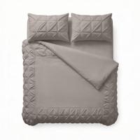 Sleeptime Border Pintuck Taupe/Grijs 240 x 200/220 cm - thumbnail