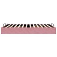 Ottoman bedframe zonder matras 140x200 cm fluweel roze - thumbnail