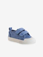 Geweven manden met textielprint voor baby's chambrayblauw - thumbnail