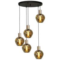 Masterlight Hanglamp 5-lichtsBounty zwart met goud - 2472-05-02-50-5-3 - thumbnail