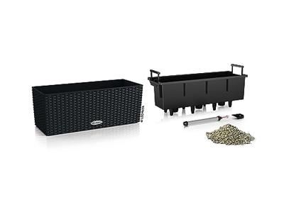 LECHUZA Jardiniere - Balconera cottage 50 - 50 x 19 x 19 - Complete set - Grafietzwart - 8 L