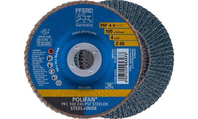 PFERD TOOLS 67764100 PFC 100 Z 40 PSF STEELOX/16,0 Lamellenschijf Diameter 100 mm Boordiameter 16 mm RVS, Staal 10 stuk(s) PFERD TOOLS 67764100 PFC 100 Z 40 PSF STEELOX/16,0 Lamellenschijf Diameter 100 mm Boordiameter 16 mm RVS, Staal 10 stuk(s)