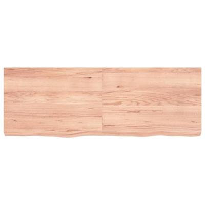 Tafelblad 140x50x6 cm behandeld massief eikenhout lichtbruin