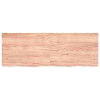 Tafelblad 140x50x6 cm behandeld massief eikenhout lichtbruin - thumbnail