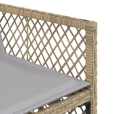 7-delige Tuinset met kussens poly rattan beige