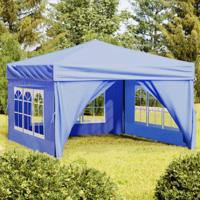 VidaXL Partytent inklapbaar met zijwanden 3x3 m blauw - thumbnail