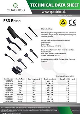 Quadrios ESD-borstel Borstellengte: 22 mm Borsteloppervlakte, breedte: 22 mm Borsteloppervlakte, lengte: 95 mm 1 stuk(s) Quadrios ESD-borstel Borstellengte: 22 mm Borsteloppervlakte, breedte: 22 mm Borsteloppervlakte, lengte: 95 mm 1 stuk(s)