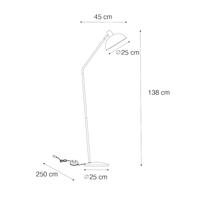 QAZQA Retro vloerlamp zwart met brons - Milou - thumbnail