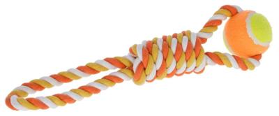 Producten/bal aan touw 37 cm oranje katoen
