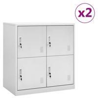 Lockerkasten 2 st 90x45x92,5 cm staal lichtgrijs - thumbnail
